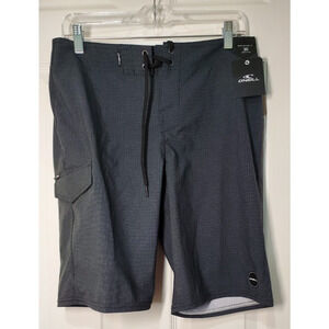 O’Neill Men’s Board Shorts Size 30 Gray Stretch Below Knee 21” NWT